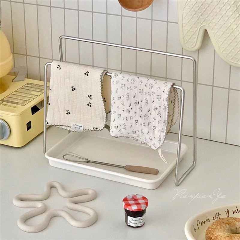 304不锈钢加粗加厚不锈钢抹布架厨房架卫生间毛巾架洗碗布收纳架