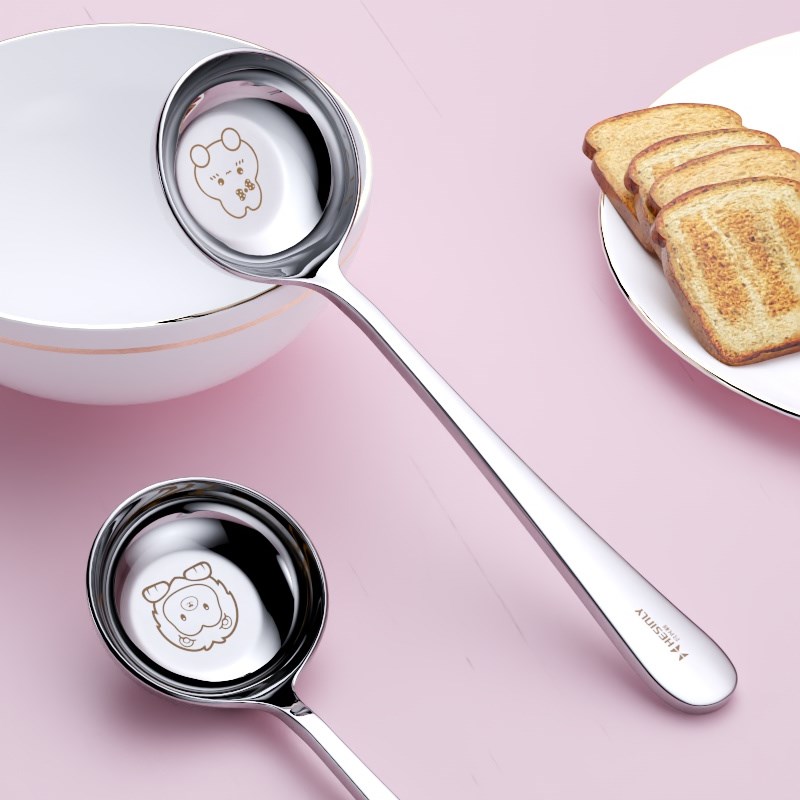 316不锈钢勺子成人可爱精致汤匙家用儿童吃饭喝汤调羹高档大餐勺