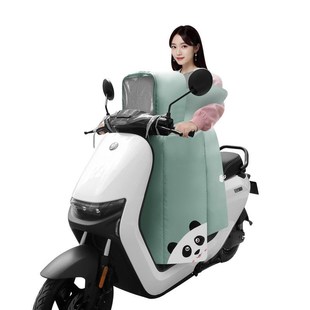 电动车挡风被中间分叉前后可视冬季分体亲子前开叉加绒加厚防风罩