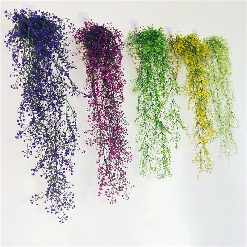 假花绿植挂壁新款花盆吊篮仿真金钟柳壁挂植物客厅卧室墙壁装饰品