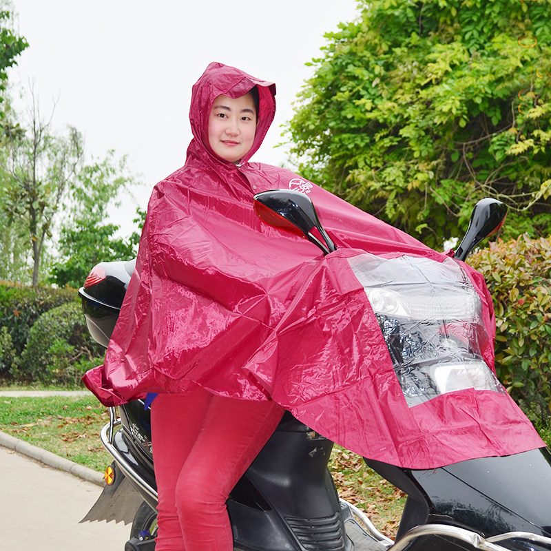 电动车雨衣单人尼龙绸加大加厚大帽檐电动车摩托车雨衣雨披