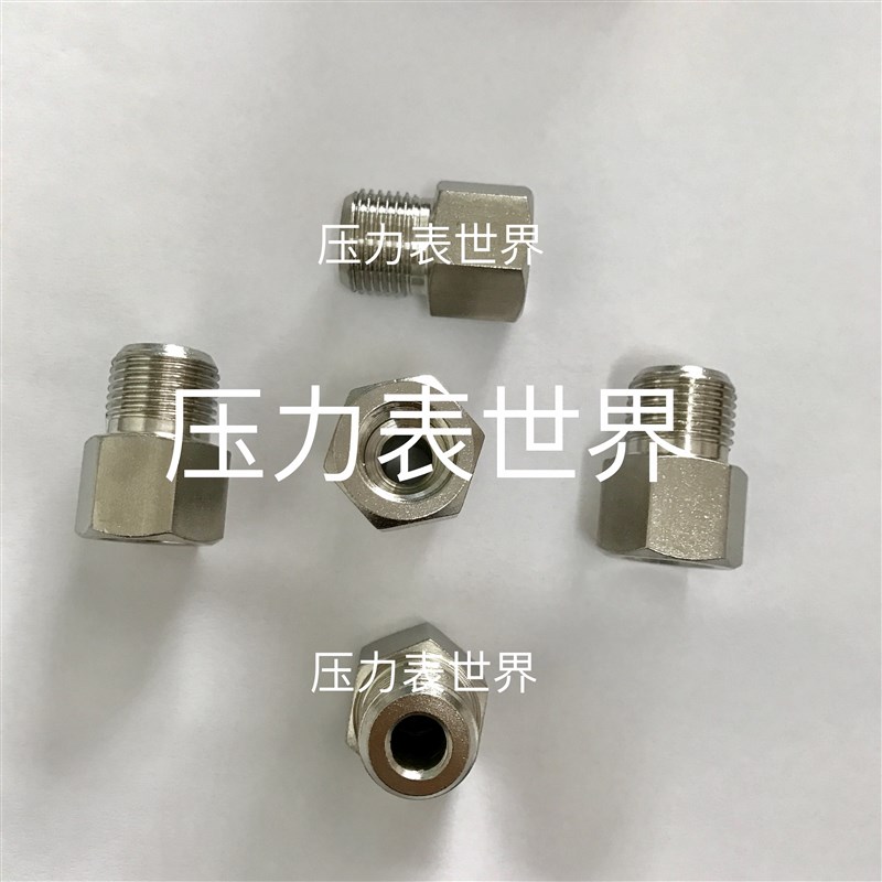 不锈钢压力表接头 内螺纹m14x1.5 外螺纹m18x1.5 材质304 一体式