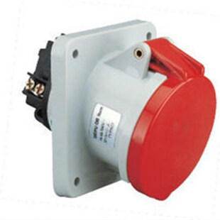 暗装 4芯 15度插座 380V63A IP44 工业插座TYP3918 正宗威浦斜式