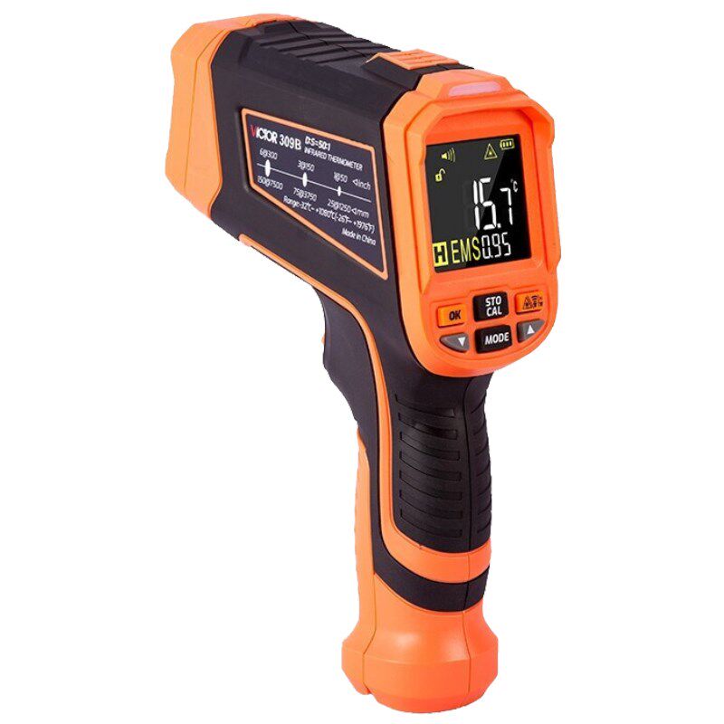 胜利VICTOR309B测温枪红外测温仪工业激光非接触测温器电子温度计