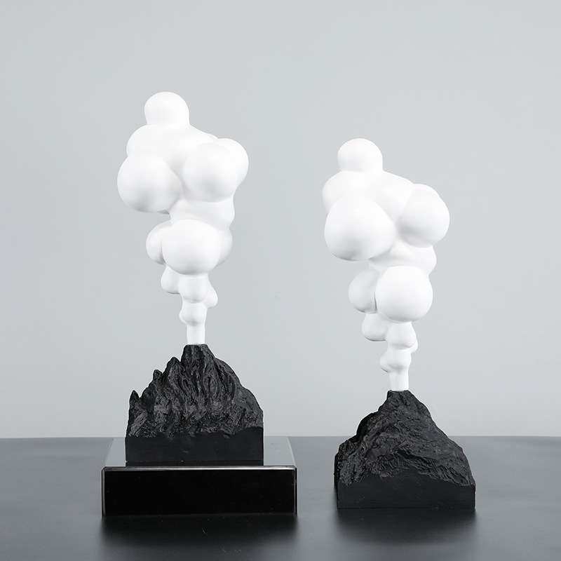 现代抽象创意艺术火山爆发售楼处客厅卧室摆件样板间酒店装饰品