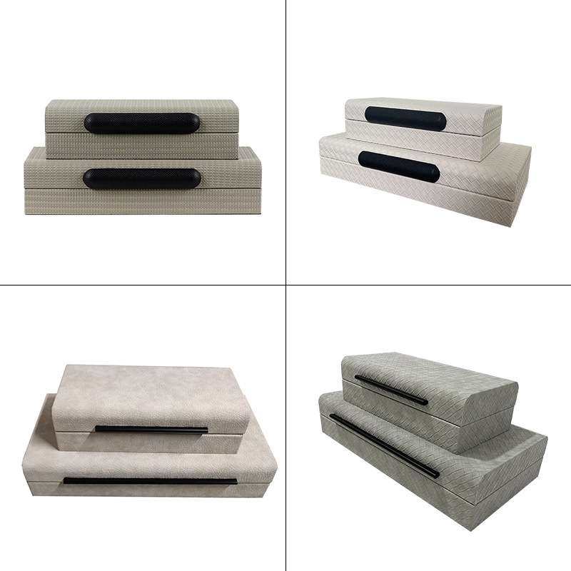 现代首饰盒创意编织纹首饰盒摆件样 板间卧室梳妆台桌面装饰收纳