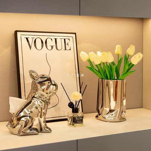 轻奢风入户玄关摆件进门口鞋柜装饰品家居客厅餐边柜乔迁新居