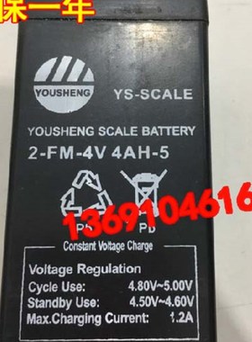 YOUSHENG蓄电池 2-FM-4V4AH-5 电子称 台秤 计价秤 吊秤用4V电瓶