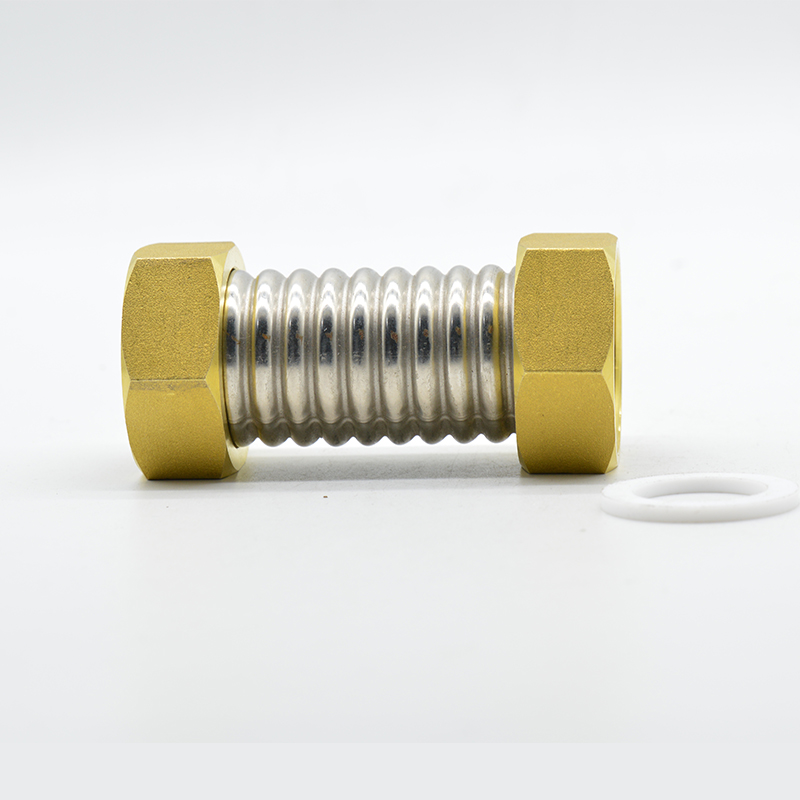 铜加厚防爆热水器冷热进出水软管不锈钢波纹管10CM配件水管1寸2