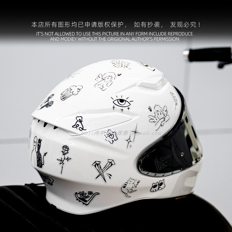 MY 适用SOEI Z7 Z8头盔贴纸X14素盔AGV K1 K3拉花X7X改装贴