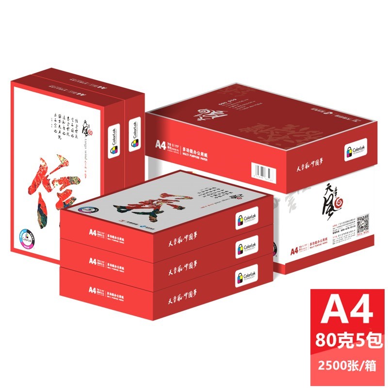 玖龙牌复印纸海龙打印复印纸玖龙A4纸70克80克玖龙纸5包500页整箱