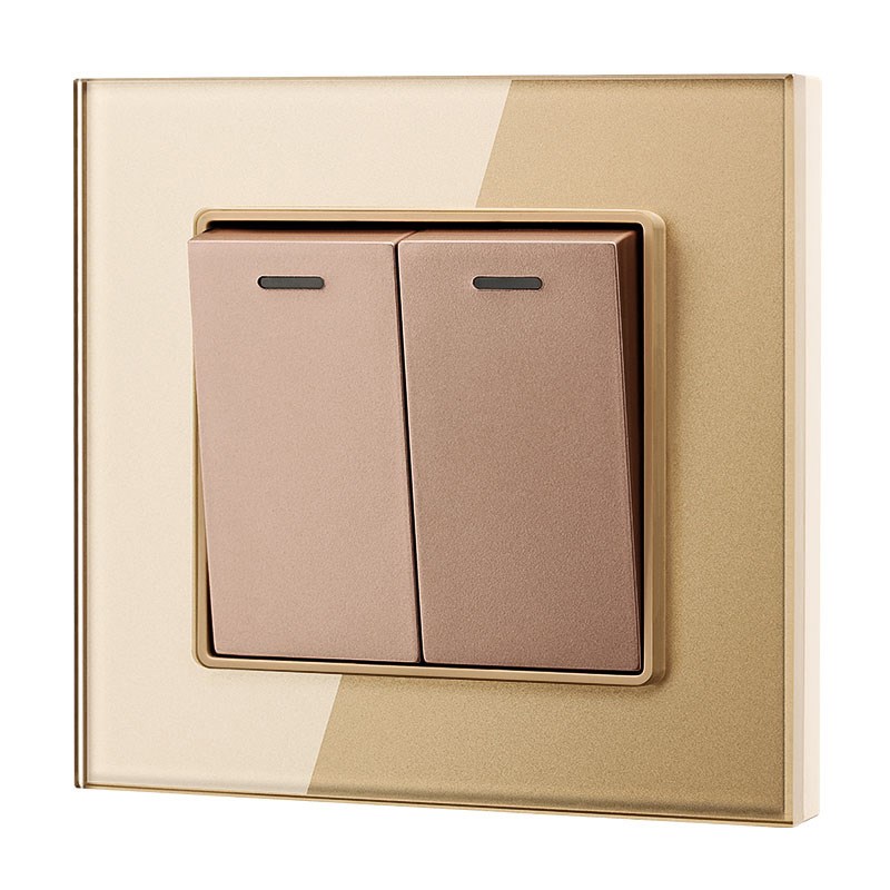 诺世奇中途二开多控开关钢化玻璃面板家用墙壁86型代