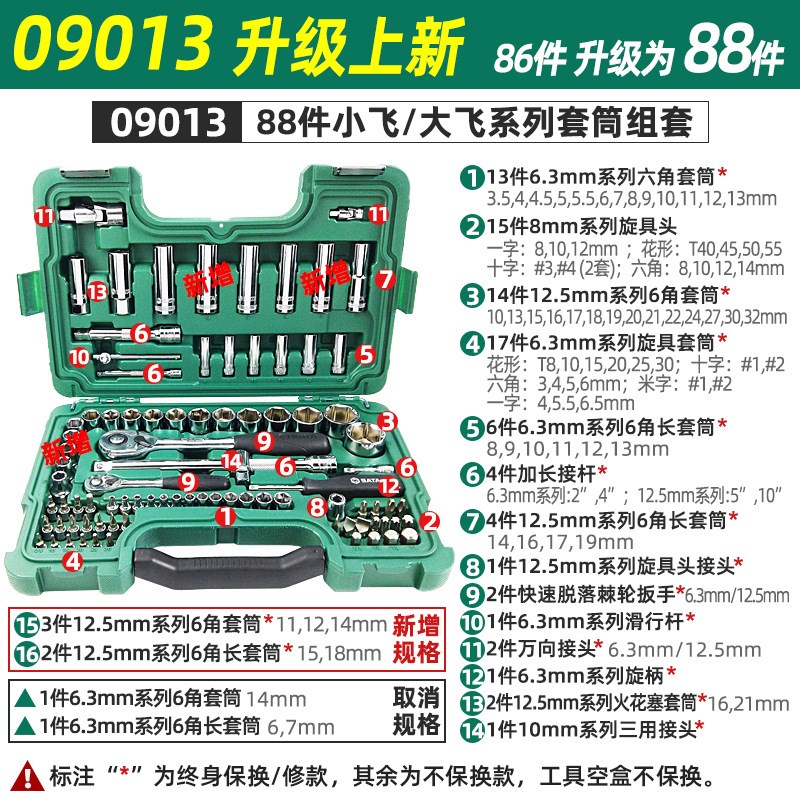 世达小飞套筒套装小飞工具一套修车汽修小棘轮套筒组合全套09002