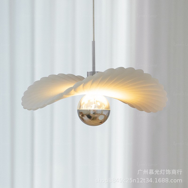 床头小吊灯甘菊过道吸顶灯创意入户玄关贝壳餐厅灯奶油风吧台灯具