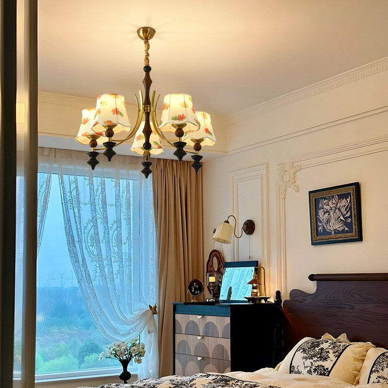 法式复古风氛围枫叶吊灯客厅灯高级感设计师款艺术灯具大气卧室灯