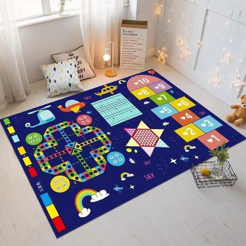 可机洗爬行垫加厚大号飞行棋地毯儿童亲子游戏地垫幼儿园