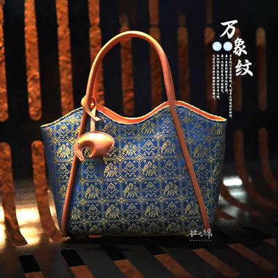 【万象.锦汐】广西非遗壮锦包女手提包2025新款小众轻奢送礼B5024