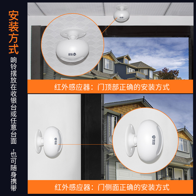 牧锐分体式欢迎光临感应器店铺红外线进门你好电子迎宾器感应门铃