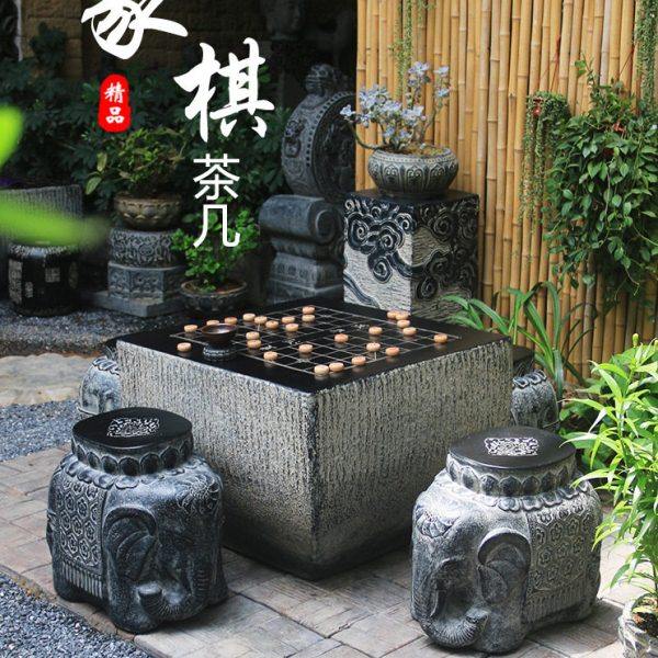 石桌石凳庭院花园一套学校校园户外室外棋盘围棋桌家用茶几象W18,家居饰品,石雕,淘宝优惠券,粉丝福利购,淘宝优惠卷