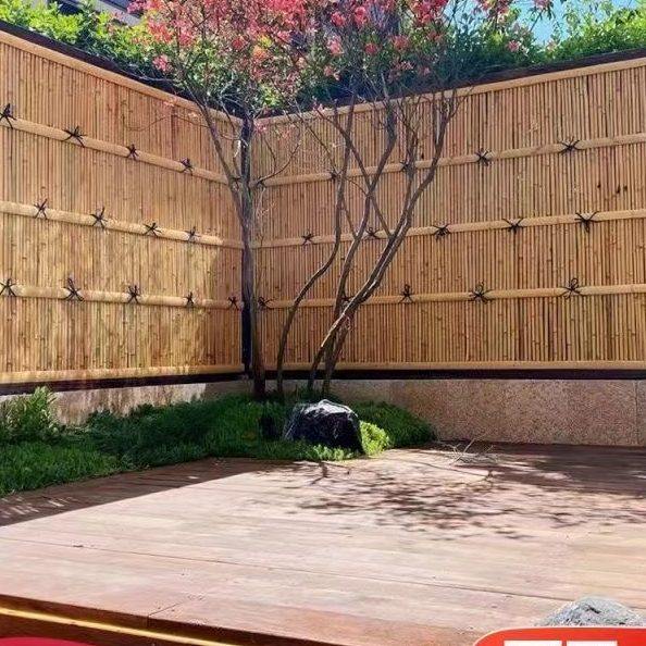 户外防腐竹篱笆栅栏日式民宿庭院装饰屏风隔断围墙别墅碳化木围栏