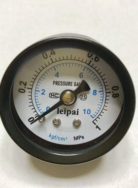 1mpa 10kgf/cm2 轴向压力表 水压 气压 美制1/4npt螺纹 直径40mm