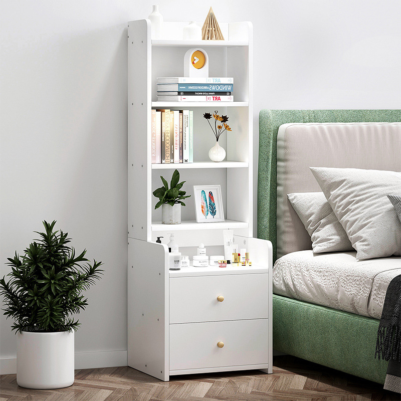 床头柜现代简约家用卧室床边柜加高书架收纳柜子储物柜床头置物架