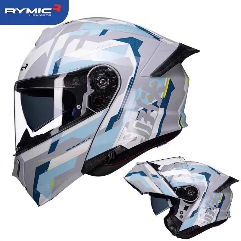 Y睿觅揭面盔男女头盔机车全盔安全帽双镜片防雾3c认证