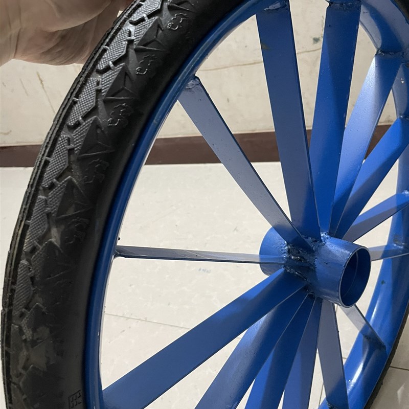 工地手推车轮胎2621/2劳动车实心轮子板车斗车架子人力车钢圈