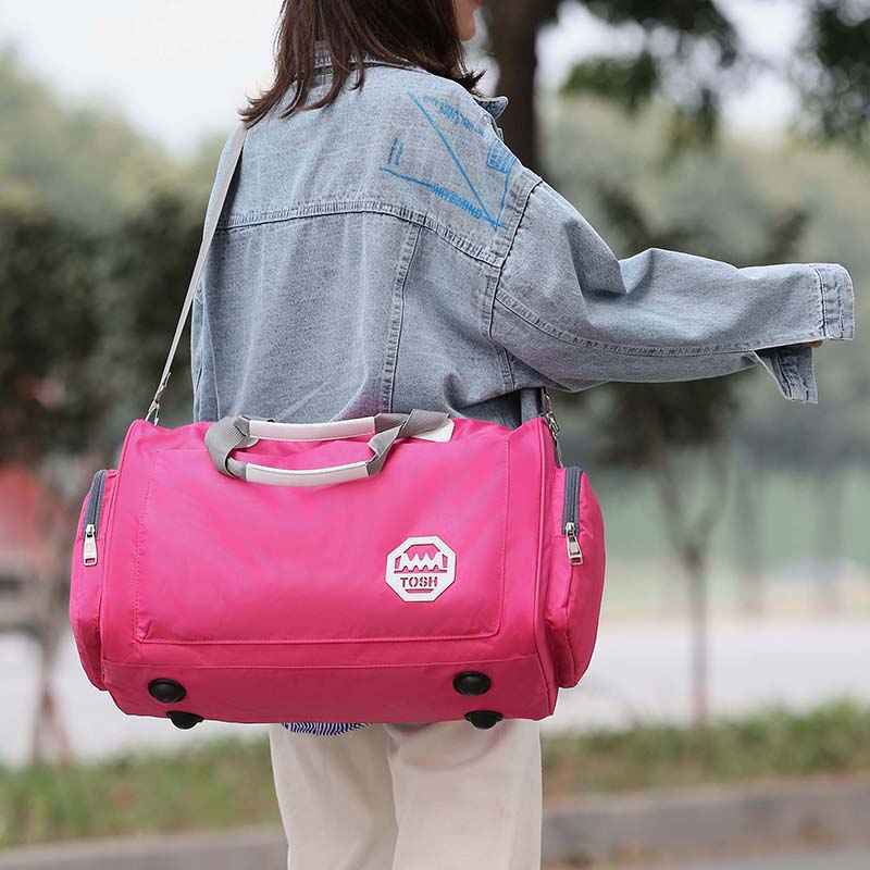 短途大容量行李包男防水可套拉杆箱旅行袋L女单肩包轻便斜跨健身