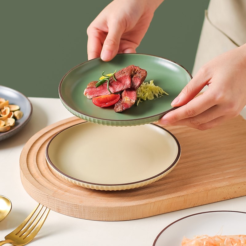 川岛屋骨碟陶瓷吐骨头盘碟家用新款6寸小盘子碟S子餐桌面垃圾渣盘