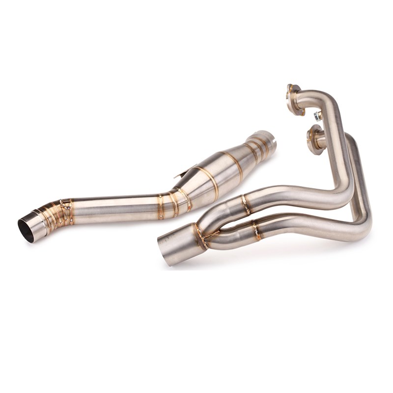 适用于贝纳利752S改装前段排气管 不锈钢回旋侧排回压管 X752s改