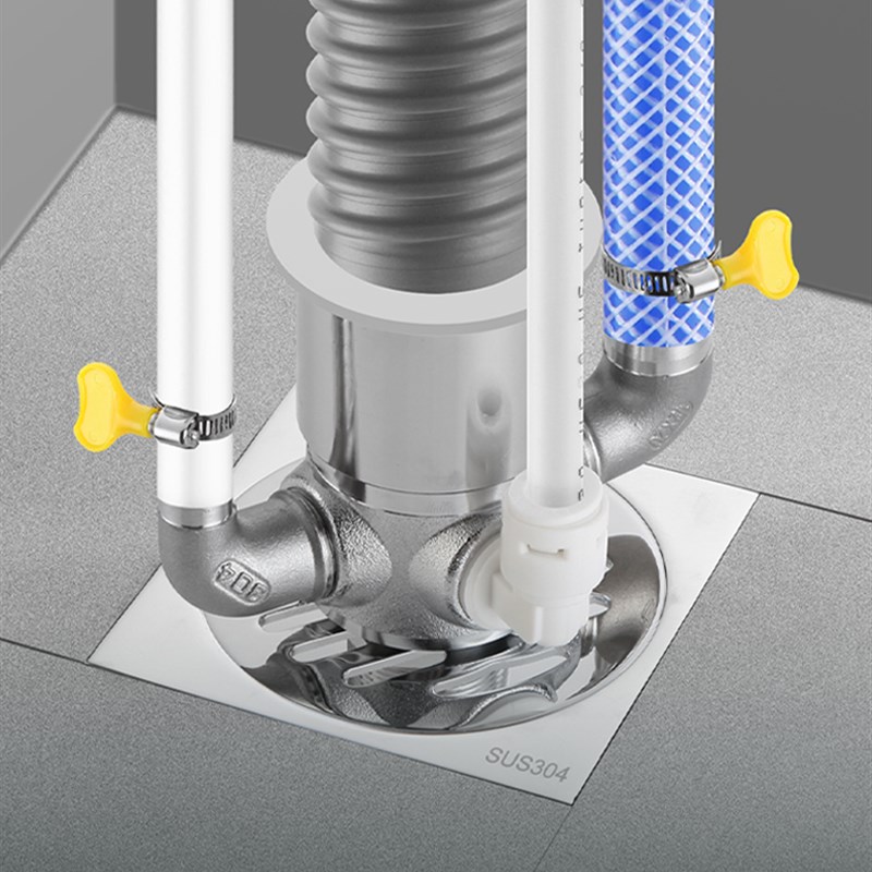 洗衣机下水管三通分水器洗手盆烘干机排水管道二合一出水地漏接头