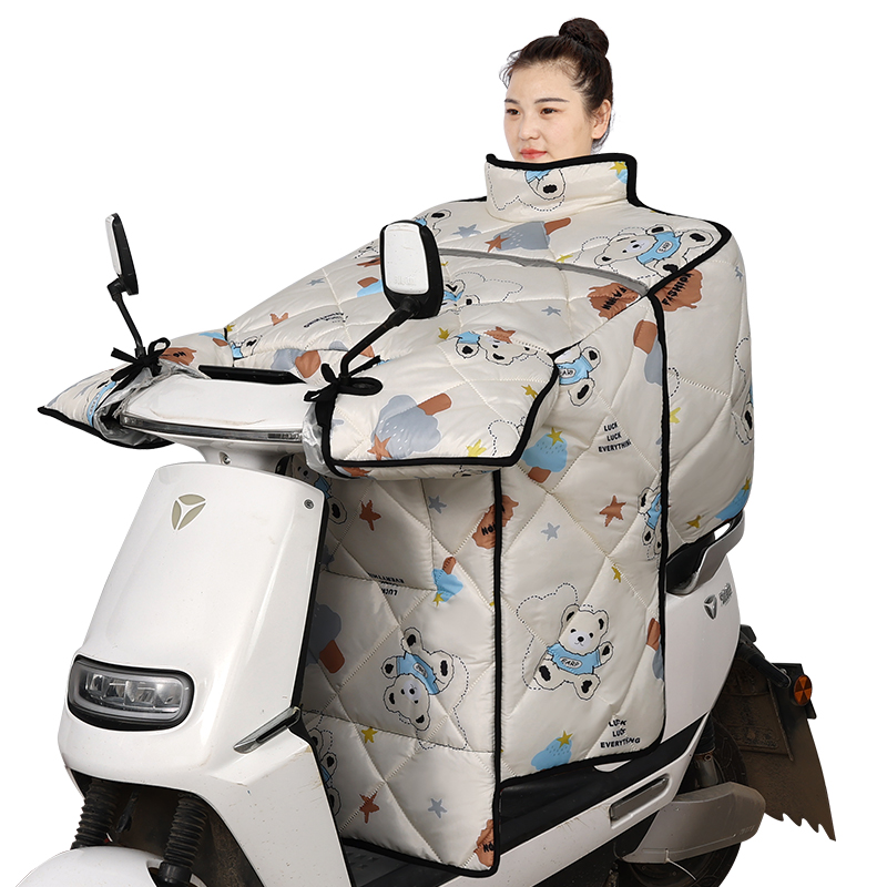 电动车挡风被冬季加绒加r厚摩托电瓶车防水防风罩春秋冬款加大保
