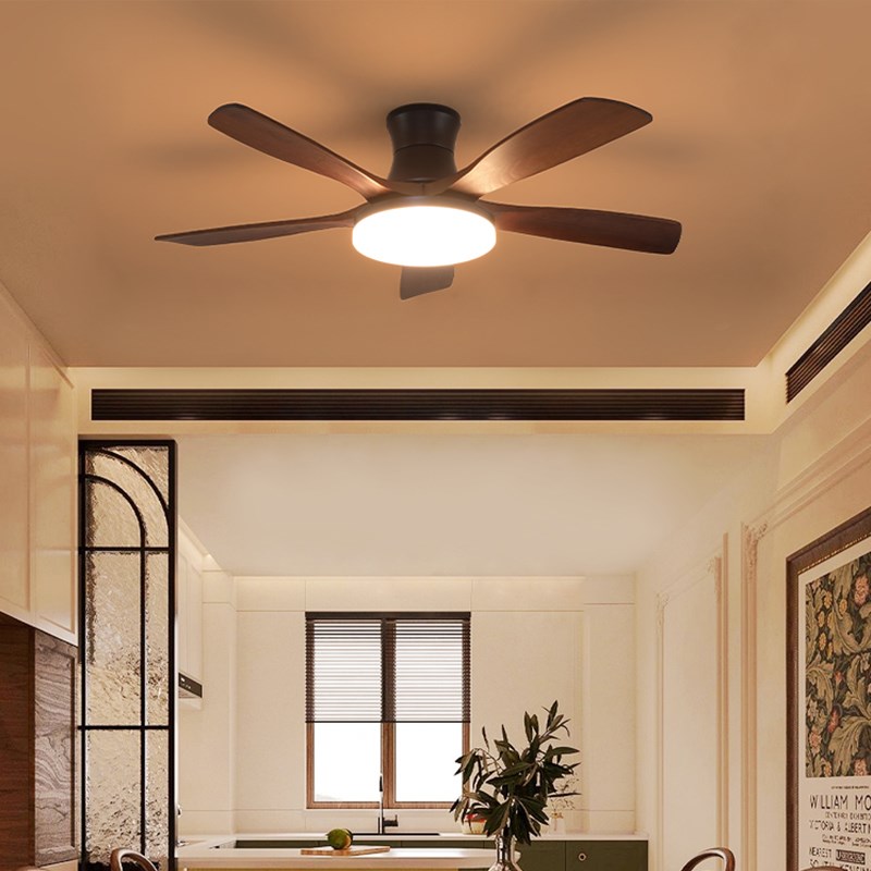 美式复古餐厅吊扇灯家用饭厅客厅中古风房间主卧室吸顶静音风扇灯