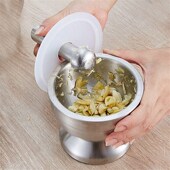 304不锈钢捣蒜器捣碎器捣药罐蒜泥器家用手动蒜石臼子研磨器擂钵