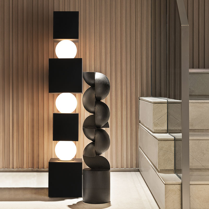 无尽之柱层叠落地灯 玄关摆件酒店大堂售楼处装饰客厅设计师雕塑