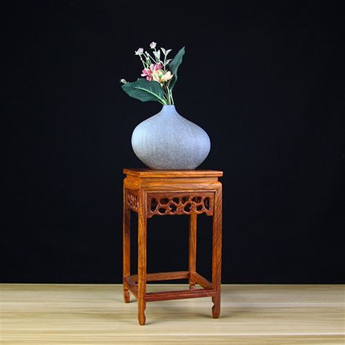 花梨木小花架底座客厅玄关装饰木架子花瓶奇石摆件盆景底座木垫子