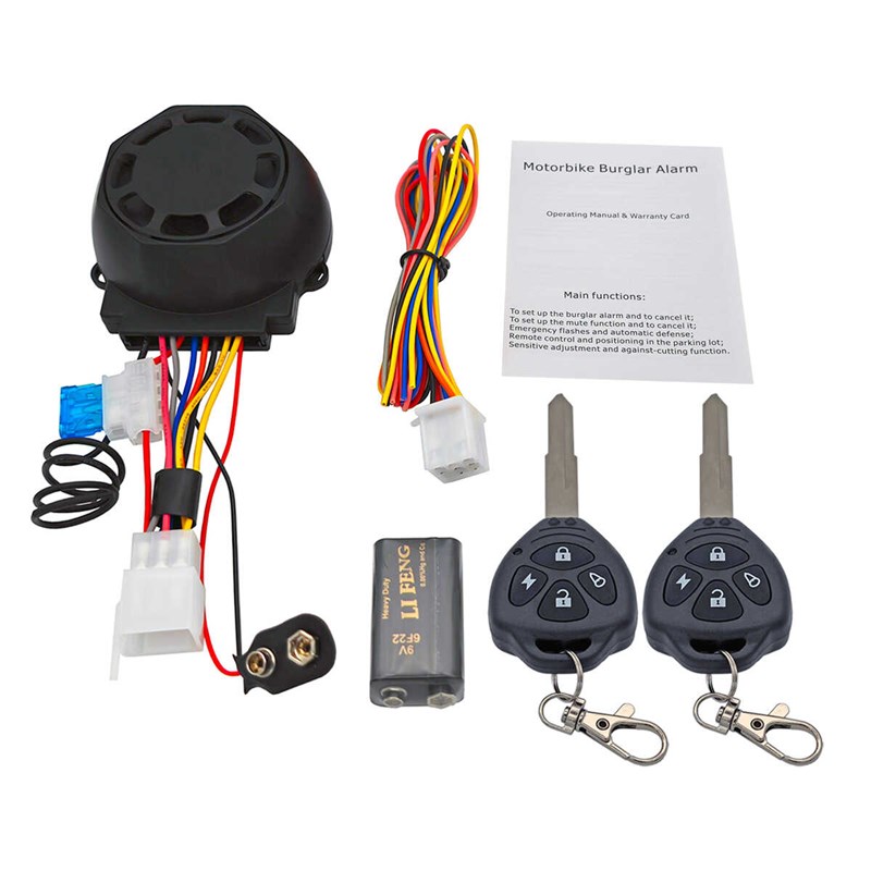 摩托车防盗报警器遥控启动带喇叭防盗报警器自动防盗独立双闪防剪