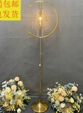 婚庆路引灯铁艺电镀可升降法式宫灯婚礼道具舞台布置中式权杖路引