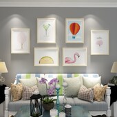 创意背景 相片框现代简约客厅相框组合挂墙个性 实木照片墙装 饰欧式