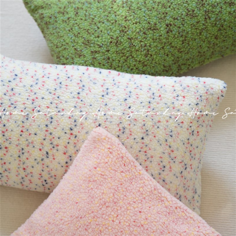 满天星彩色点点抱枕腰枕客厅卧室办公室少女风羊羔绒床头靠垫