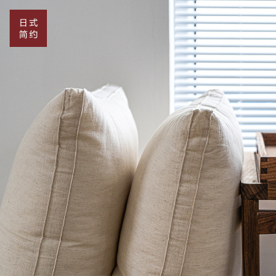 棉麻整头枕头家用一对护颈椎枕助睡眠不塌陷老粗布4874单人枕芯