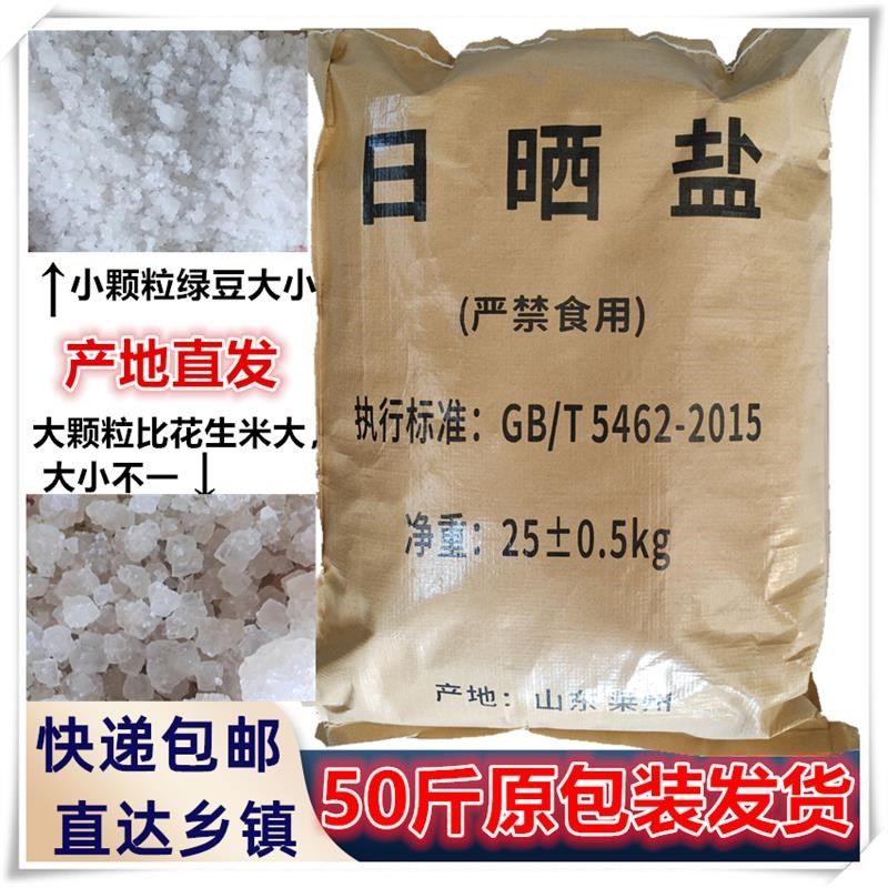 无碘水产养殖专用盐大小颗粒海盐锅炉软化水对虾锦鲤消毒日晒粗盐