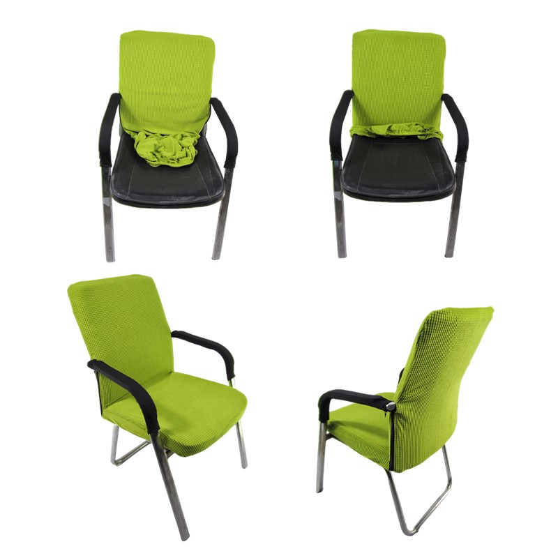 室座椅连体弹力棉椅套会议室椅子扶手玉米粒提花员工椅套