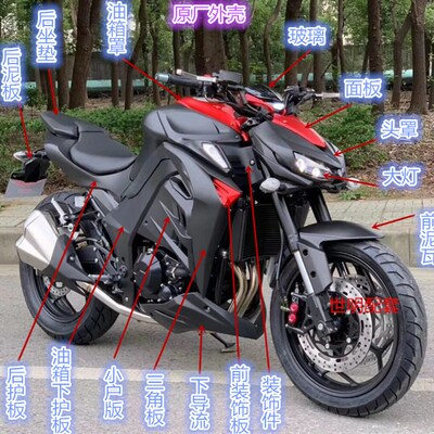 嘉爵N19摩托车外壳/宝雕小忍者/国威大蟒蛇Z100/地平线V6全套配件