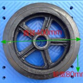 16寸胶轮400铁芯橡胶大轮子实心轮子载重轮设备轮子轱辘工具车轮