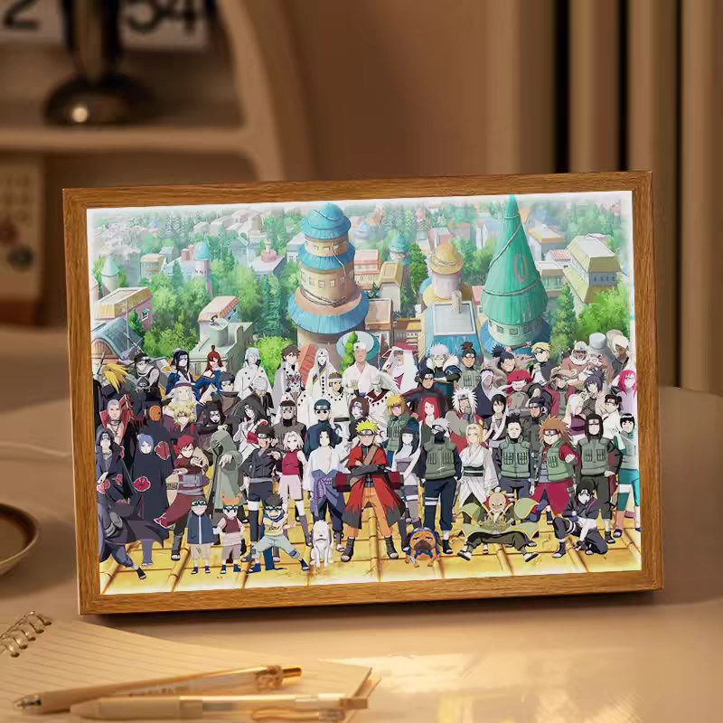 火影灯光画鸣人佐助相框手办摆件二次元动漫周边小夜灯装饰画