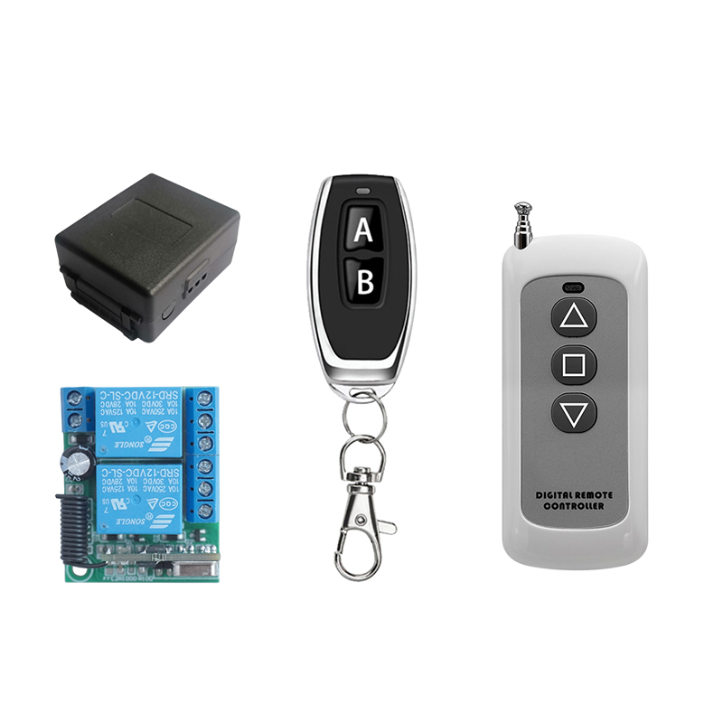 2路无线遥控开关5V12V24V远距离灯具电机电推杆电磁阀电梯干接点