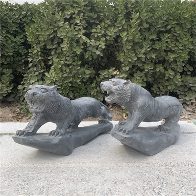 石虎摆件石雕青石上山虎下山虎天然石材雕刻家居客厅工艺品石头虎