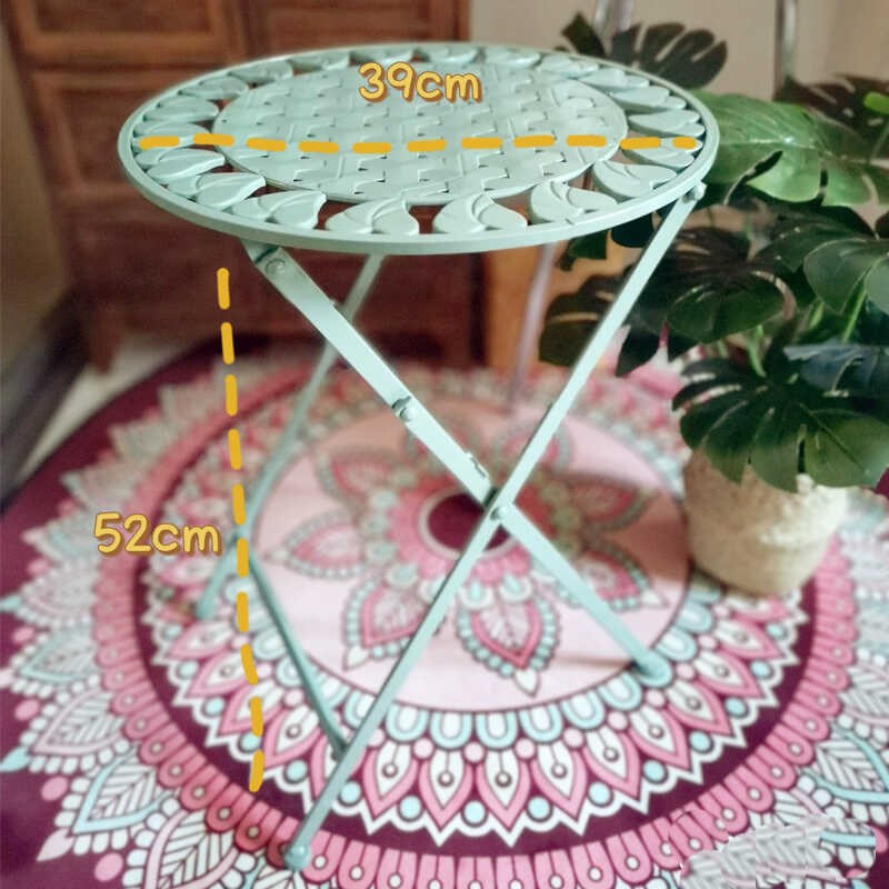 现代小户型茶几客厅沙发角几家用欧式创意边几户外折叠小圆桌田园